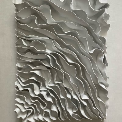 3D объемное рельефное панно волны минимализм