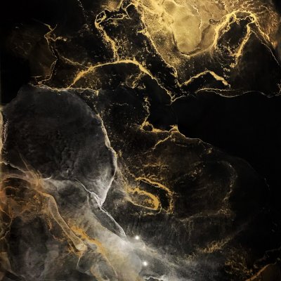 Gold Abstraction “Infinity” (abstract gilded painting)
