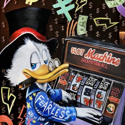 The painting “Scrooge McDuck at the slot machine”