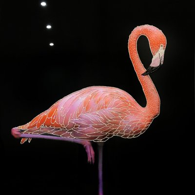 Painting with rhinestones Swarovski “Pink flamingo” (decorative jewelry panel)