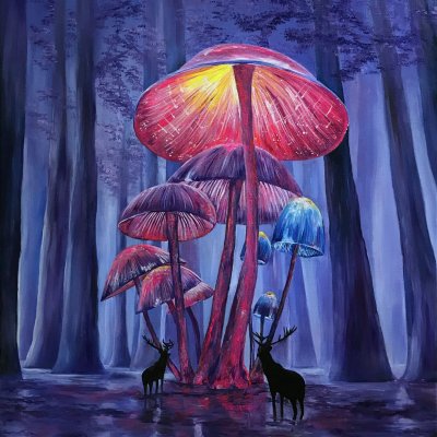 Psychedelic Psychedelic Painting “Magic Mushrooms/Psychedelic Art Magic Mushrooms”