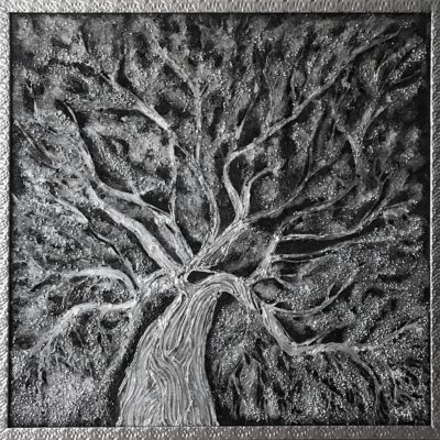 Painting Abstraction Tree of Life/silver wood/luxury luxury jewelry relief volumetric