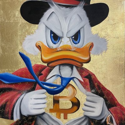 Scrooge McDuck Bitcoin crypto art