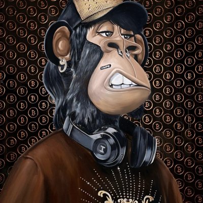 Versace monkey nft oil painting