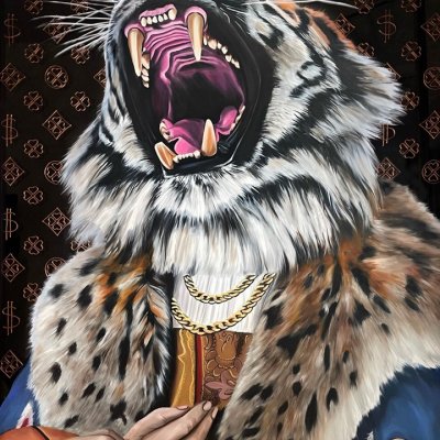 Картина маслом портрет тигра