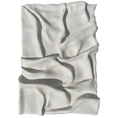 Three-dimensional sculptural painting with the effect of the fabric “Tenderness”