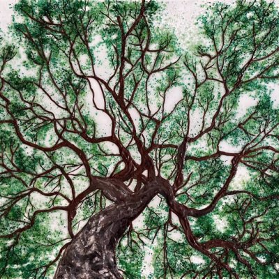 Emerald green tree painting