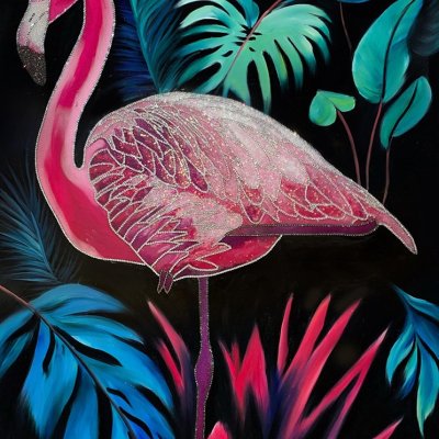 Oil painting “Pink flamingo”