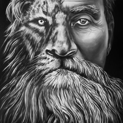 Portrait of a lion man