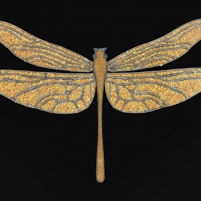 Golden dragonfly painting