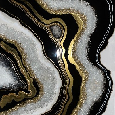 Epoxy resin painting “Agate geode stone cut” resin art geode