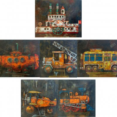 Triptych “Rusty Toy Shop”