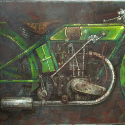Green motorcycle