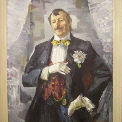 Portrait of People's Artist of RB A.K. Pomazan in the 1000th role of Pan Bykovsky in the Ya Theater. Bathing “Pavlinka”