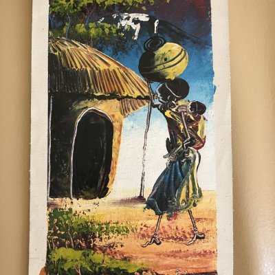 Drawn in Tanzania by a local craftsman