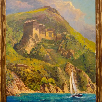 Painting «Simon Peter Monastery. Athos». Size: 110x80 (cm). Artist ...