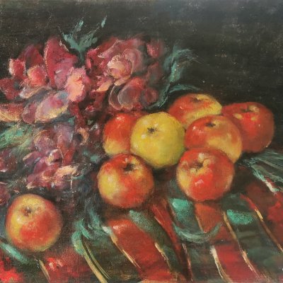 Flowers and apples