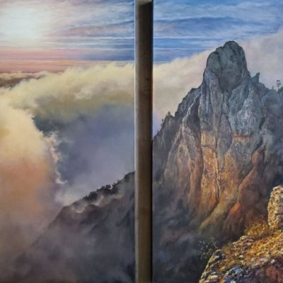 Diptych “Sunrise in the mountains”