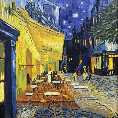 A copy of Vincent Van Gogh's painting “Cafe Terrace at Night”