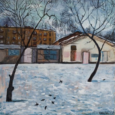 Minsk courtyard in winter