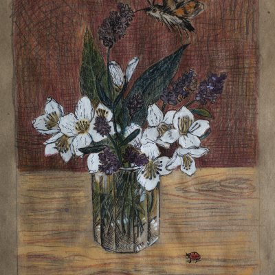 jasmine bouquet and moth