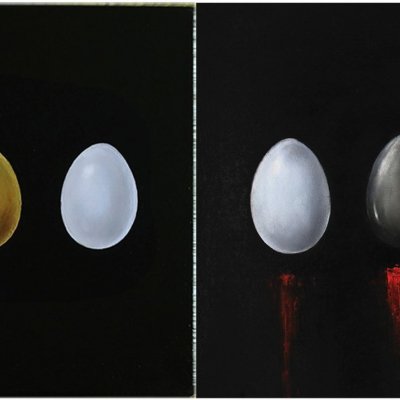 Diptych. The eggs. Dreams and Principles.
