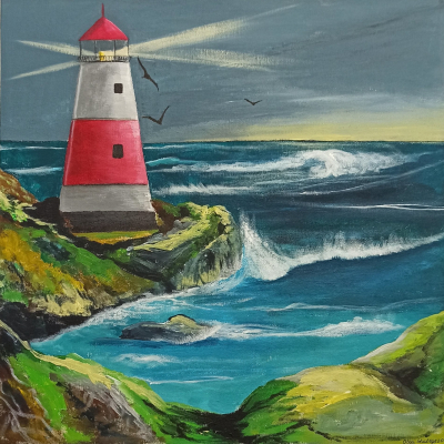 Lighthouse in spring