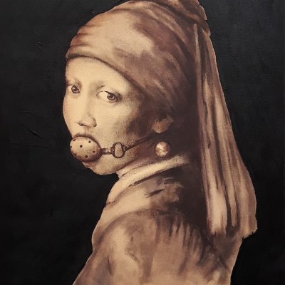Girl with pearl earring and gag