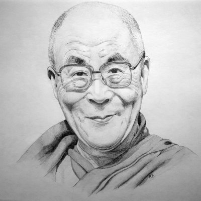 Portrait of Dalai Lama on the 14th