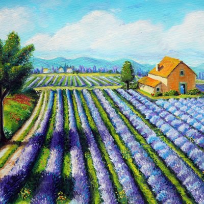 Painting Lavender Field in Italy