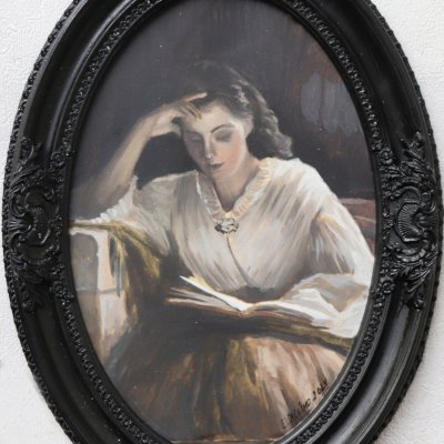 While reading, N.I. Kramskoy's copy