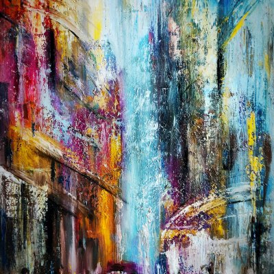 Oil painting on canvas “City Lights”