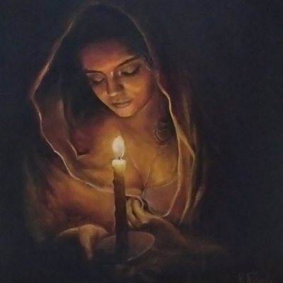 A girl with a candle