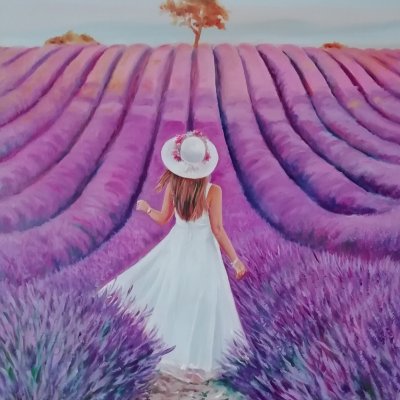 Walk through the lavender field