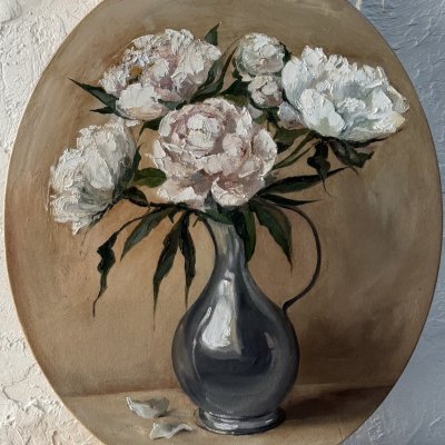 White peony jug