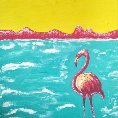 Lonely flamingo