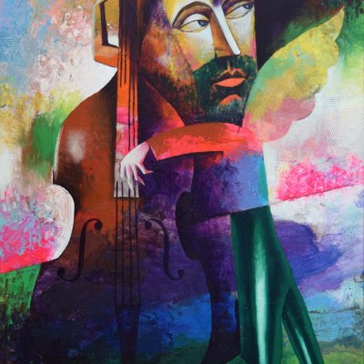 Double bass player