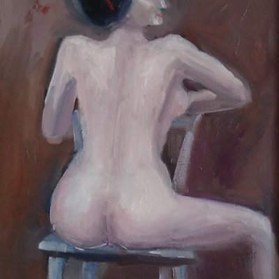 Nude with a red hairpin