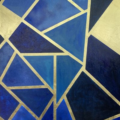 Сине-золотая абстракция