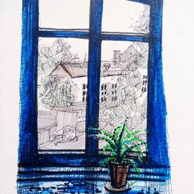 Синее окно