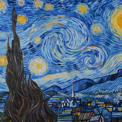 A copy of Vincent Van Gogh's “Starry Night”