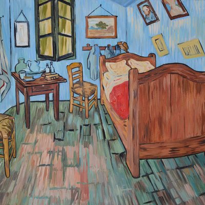 A copy of Vincent Van Gogh's “Bedroom in Arles”