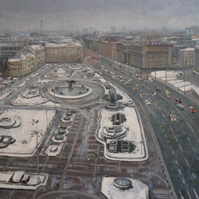 Minsk. Independence Square in winter