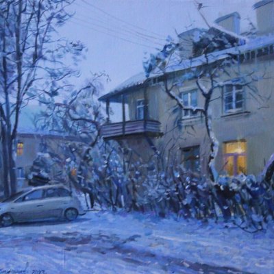 Зимний уют в старом дворе (Минск)