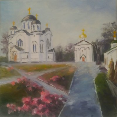 Warm evening at the Spaso-Efrosinievsky Monastery in Polotsk