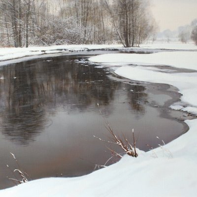 Река Узлянка. Первый снег (из серии)
