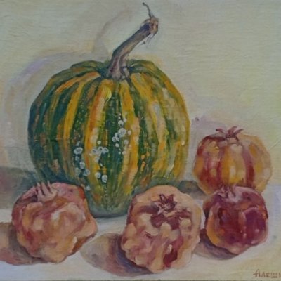 “Still life with dried pomegranates”