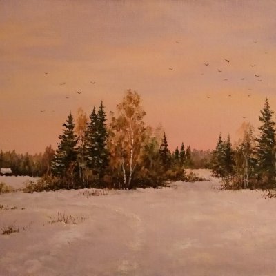 Oil painting “Winter story”