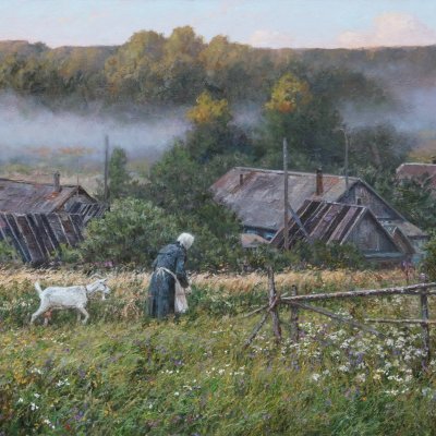 Triptych “Morning in the Village”, painting No. 1 “Village Outskirts”