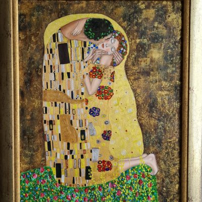 “The Kiss” Gustav Klimt copy, oil
